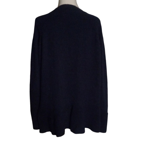 J. Crew Navy Blue V Neck Alpaca Wool Blend Knit Sweater Size Medium - Picture 2 of 7